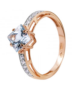 Золотое кольцо с топазом и цирконием. Артикул 6720121