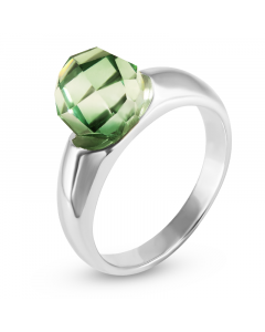 Кольцо из серебра с шариком зеленого кварца. Артикул 9621002