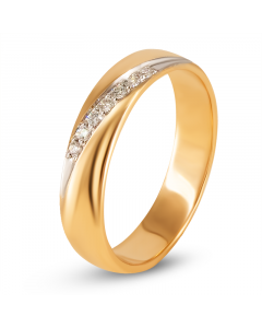 Обручальное кольцо из золота 585 пробы c бриллиантами. Артикул 3020057