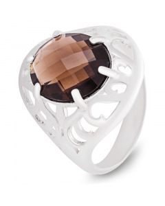 Серебряное кольцо с кварцем дымчатым. Артикул 9621947