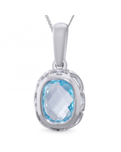 White gold pendant with blue topaz. Artnumber 6740019