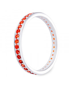 Серебряное кольцо с оранжевым кубическим цирконием. Артикул 9520565
