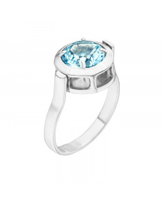 Серебряное кольцо с голубым топазом. Артикул 9521163